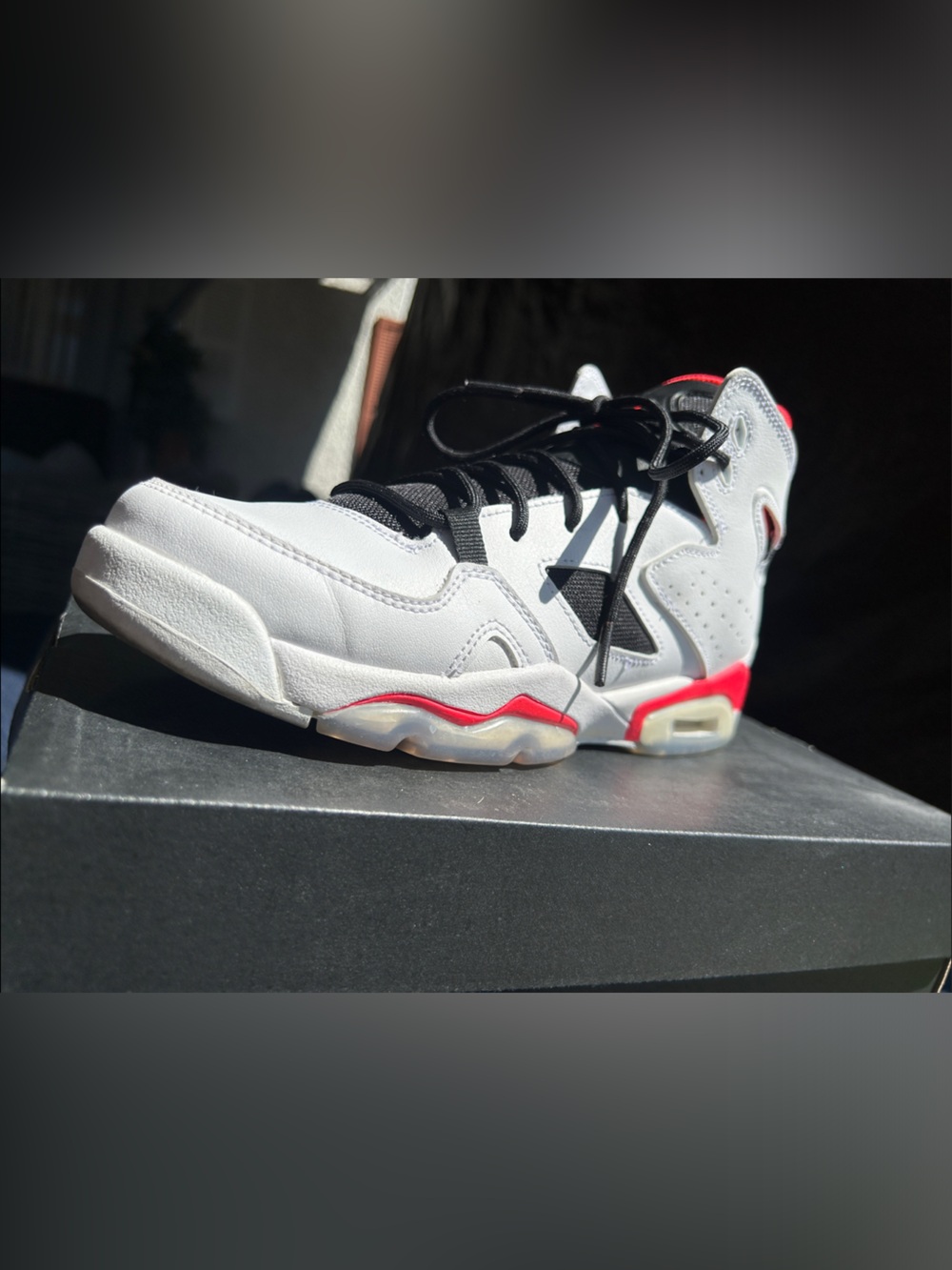 Jordan Kids White, Black and Red High-Top Sneakers